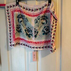 Micas graphic wrap skirt w/ tag